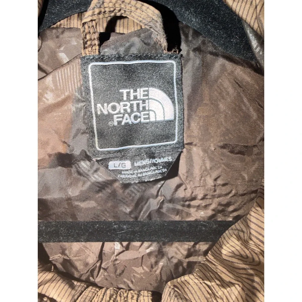 The North Face Jacket Brown Print Puffer Mens Large Full Zip
